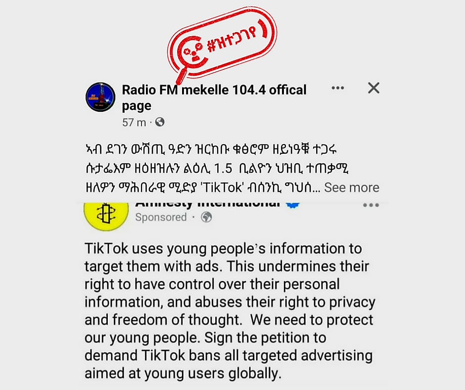 Amnesty international called TikTok to ban personalized ads
